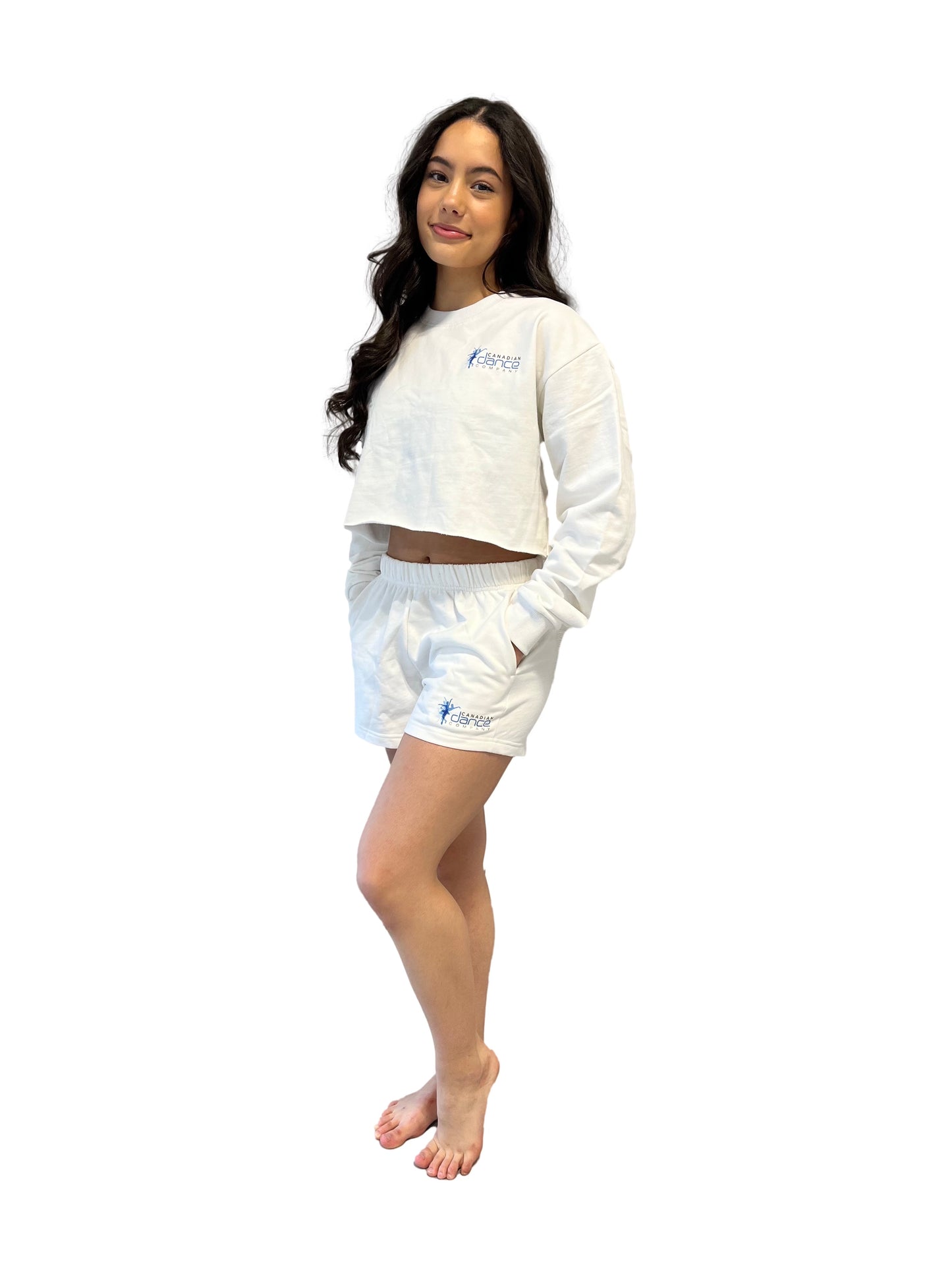 CDC White Youth Crop Crew Top
